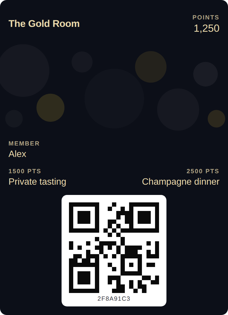 Punktekarte in Apple Wallet — 1.250 Punkte und Prämien