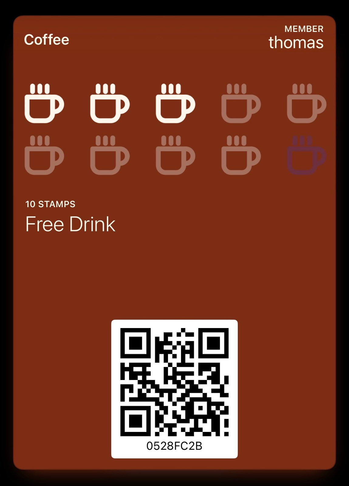 Stamp card in Apple Wallet